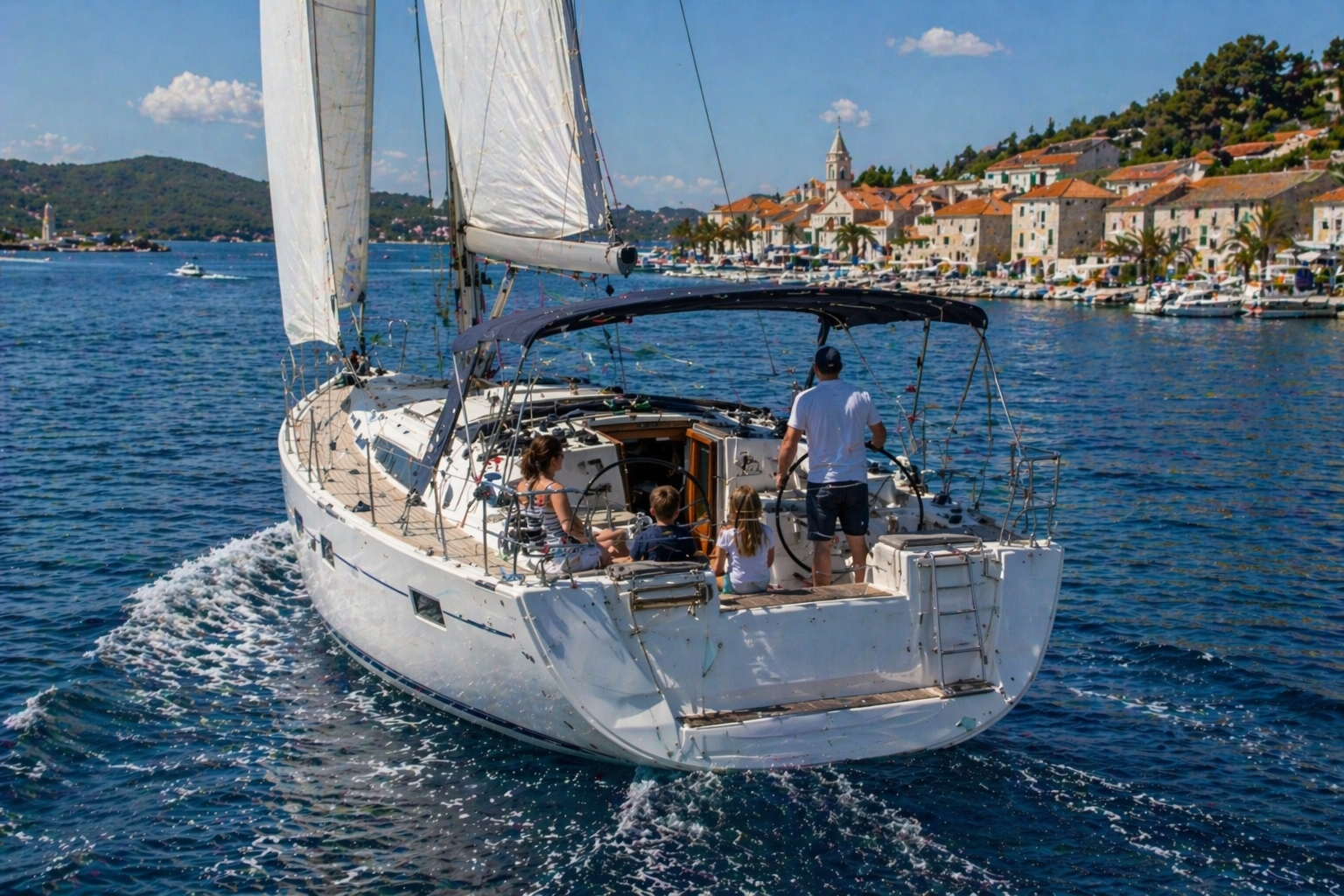 Bareboat vs skippered charter decision shown in real Croatia sailing conditions
